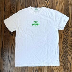 Poppi Short Sleeve Graphic T-Shirt in White and Green - One Size